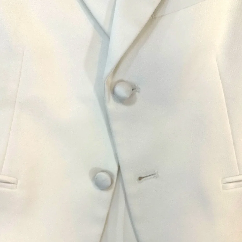 Lord West Boys White Formal Tuxedo Dinner Jacket Blazer Two Button Twill